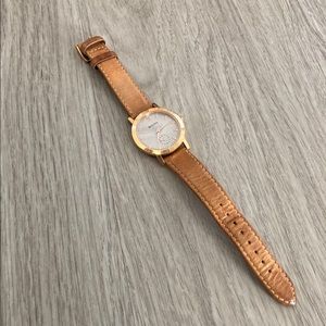 Rose Gold Bulova Watch with Tan Band
